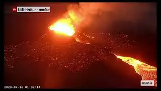 Timelapse - The Icelandic Eruption in Litli-Hrutur 15th July 2023