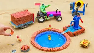 DIY Mini Tractor Science Project Builds a Strong Brick Fish Tank After Hulk Destroyed It