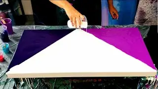 TRI-COLOR Blow out / Acrylic Pouring / Fluid Art / Abstract Art / Modern Art / Florida Artist