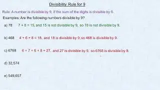 Divisibility Rule for 9