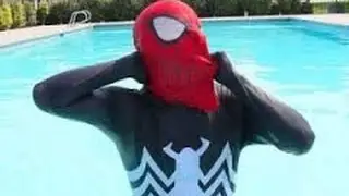 New Spiderman Bath Time in Real Life _ Swimming Pool Adventure Superhero