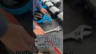 Pneumatic clamp butterfly valve assemblyvideo#valve #butterfly valve#pneumatic #water valve#clamp