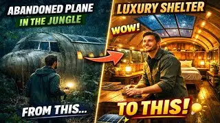 Built a Luxury Room Inside an Abandoned Airplane in the Jungle 🌧️✈️ | ASMR Shelter Build
