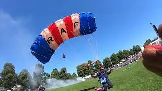 Aerial Footage of RAF Falcons Parachute Jump 2022
