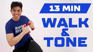 13 MIN WALK & TONE WORKOUT &bull; Calorie Burning &bull; Keoni Tamayo &bull; Workout #228