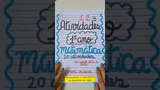 ATIVIDADES de MATEM&Aacute;TICA 1&ordm; ANO #shorts