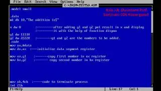(Addition) Assembly Language program to perform addition of two 16 bit numbers.