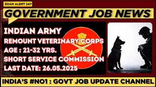 🔥 Indian Army Remount Veterinary Corps 2025 | SSC Officer Recruitment |  #examalert247 #tngovtjob