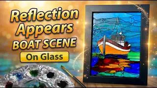 Stained Glass Boat Painting &mdash; First Color Layer | Timelapse, Reverse & Real Time