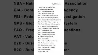Abbreviations #learnenglish #abbreviations #english #englishexpress