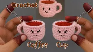 ☕🧶 Crochet Coffee Cup Keychain | Easy for Beginners | Step-by-Step Tutorial