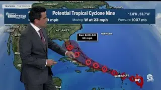 Potential Tropical Cyclone 9 forms in the Atlantic