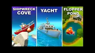 Visit shipwreck cove,yacht and flopper pond locations-Fortnite