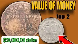1top 2  ultra rare 907 One Quarter Anna Coin History | British India Copper Coin | Edward VII