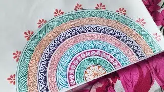 Amazing half mandala artwork 🎨#art #flowers #colour #penart#artist #mandala #video #viral  #youtube 
