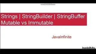 String | StringBuilder | StringBuffer | Strings are Immutable