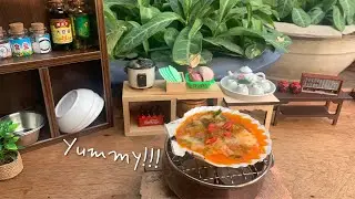 Miniatue cooking | Grilled SCALLOPS with SHACHA SAUCE