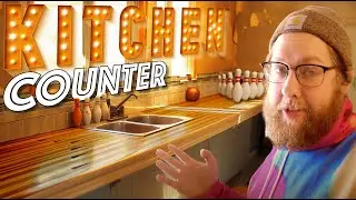 Turning a Bowling Alley into a Luxury Butcher Block Countertop | Maine Home Renovation Part 7