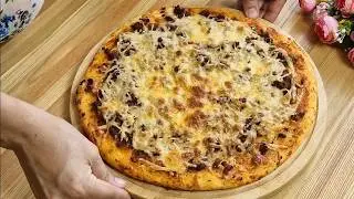 Pizza. Minced meat pizza recipe.