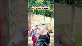 momen lucu ketika pak polisi jemput anak nya pulang sekolah ‼️‼️ #ngakak #lucu #polisi #sekolah