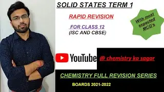 Solid States In one shot with most expected mcq's || class 12|| Rapid revision|| isc and cbse