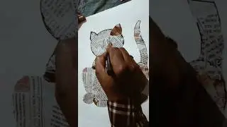 Simple paper collage art || #art #drawing #art #collage #shorts