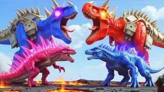 Epic Dinosaur Tyrannosaurus Rex and Indominus Rex Spider-Man Battle in Jurassic World Evolution 2