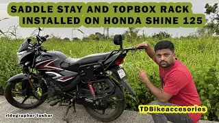 Saddle Stay & Topbox Rack installed on Honda Shine 125 | TD Bike Accessories | Ridographer Tushar