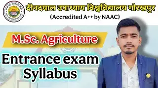 DDU University MSc agriculture entrance exam syllabus, DDU University Msc Agriculture Syllabus, #ddu
