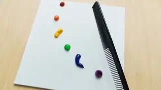 #PAINTING 319 / Comb Painting Technique / Painting /Paint Walking in the Forest / Easy Art