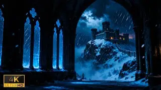 Cozy Night at Hogwarts | Snowfall, Wind & Wizarding World Ambience for Deep Focus