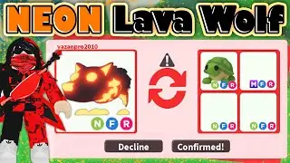 TRADING FIRST NEON LAVA WOLF 🐺 IN ADOPT ME HALLOWEEN UPDATE