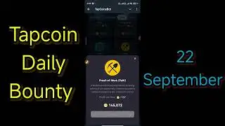 Tap Coin Daily Bounty 22 September | Tap Coin Daily Combo Today