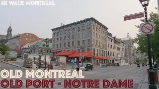 Montreal Summer Walk (July 2021) - Old Montreal (Vieux Montr&eacute;al) - Rue Notre Dame: 4k Walk Quebec