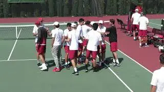 trojancandy.com:  The USC Men's Tennis Team Huddles before their Arizona Match