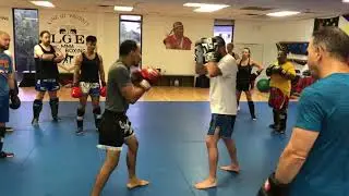 Ray Chavez teaching his signature side kick and gets surprised with a Black Pradjit at Algeo MMA