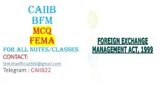 #BFM #mcq #FEMA #caiib