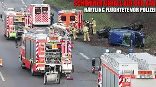 [SCHWERER UNFALL BEI VERFOLGUNG!] - Häftling im offenen Vollzug raste über Autobahn & verunfallte -