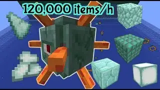 Fast Guardian Farm! (120,000 items/h) | Minecraft [CHECK description]