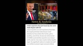 Indian exporters fear job losses by Dec amid trade dispute with US#shorts