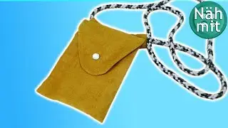 Handytasche nähen ohne Schnittmuster Crossbody Bag mit Kordel Nähen für Anfänger Näh mit mir!