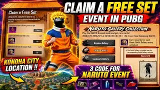 😍CLAIM A FREE SET EVENT IN PUBG MOBILE | KONOHA CITY HUB LOCATION | 3 CODES FOR NARUTO GALLERY EVENT