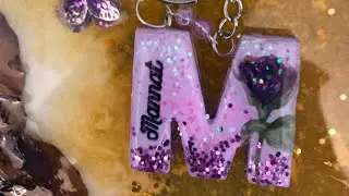 Customised Name Resin keychain #alphabet #epoxy #uvresin #resinart