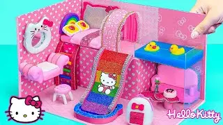 How to make the cutest Hello Kitty mini house and bed cake step by step ❤️ DIY mini clay house