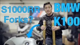S1000RR Forks On BMW K100 (Powerbrick Kit) - K100 Cafe Racer Build (Ep 2)