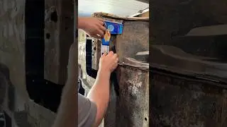 Terrible floor pan repair #automobile #carrestorationproject #welding #jeep #mechanic #cj7 #diy￼