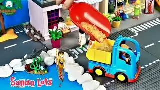 Dump Truck Cartoon for Kids | Toy Trucks & Sand Loading Fun