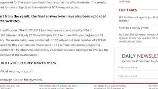 NTA declares DUET-2019 Results: Check DU PG entrance exam ...