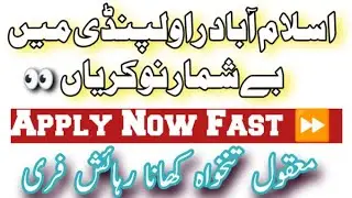 اسلام آباد راولپنڈی میں بہترین نوکریاں  | Islamabad Rawalpindi New Jobs@JOBSANDFIELDS