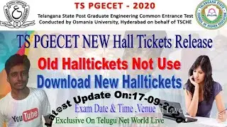 TS PGECET 2020 New Halltickets Release|How To Download Halltickets|| Official|LIVE |